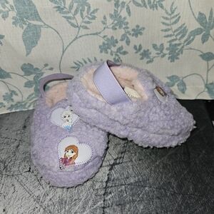Purple Fuzzy Kids' Slippers with Disney Frozen Girls